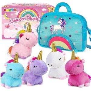 Unicorn Plush Toys for Girls Ages 3 4 5 6 7 8+ Year Old - 5 Pcs Unicorn